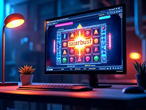 Starburst pokie artwork at Razed Casino
