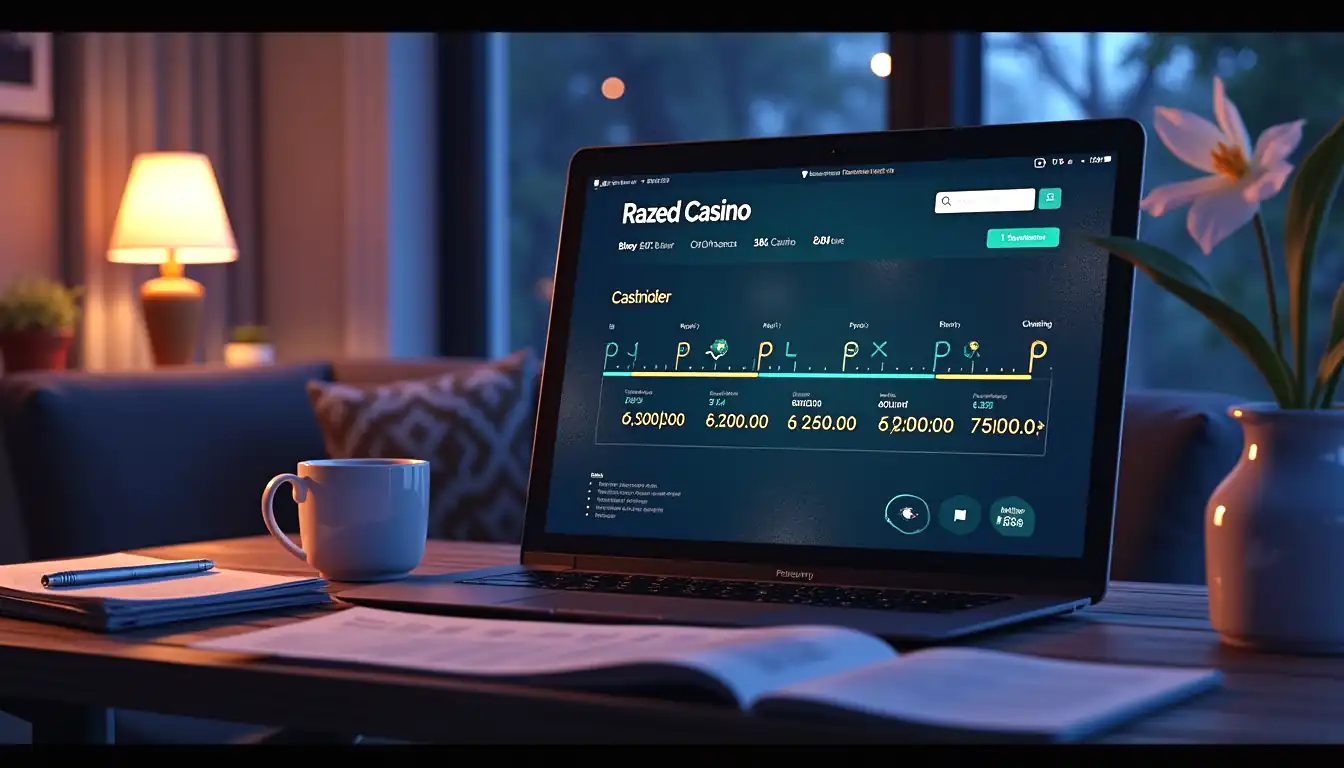 Razed Casino payout dashboard with crypto withdrawal timeline in browser